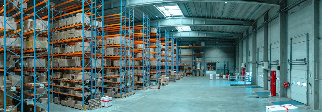 Industrial distribution center with organized shipping operations